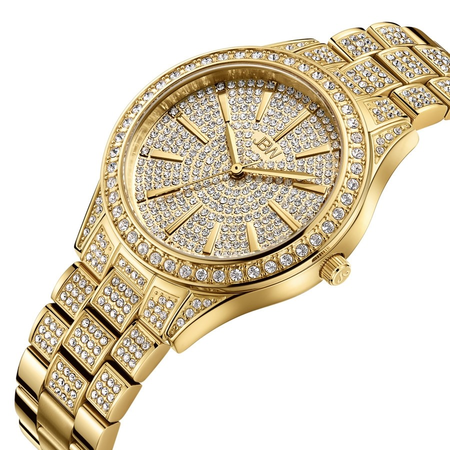 JBW Cristal 34 Quartz Diamond Gold Dial Ladies Watch J6383A