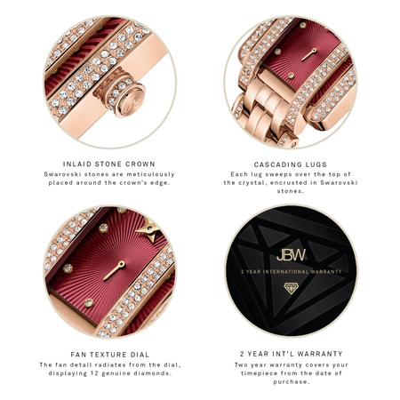 JBW Mink Quartz Diamond Red Dial Ladies Watch J6358F
