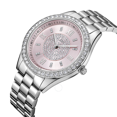 JBW Mondrian Pink Diamond Dial Stainless Steel Ladies Watch J6303F