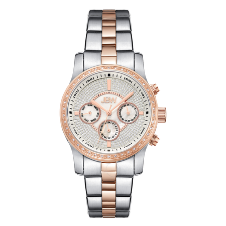 JBW Vixen Mother of Pearl Crystal Dial Two-tone Rose Gold-tone Bracelet Diamond Bezel Ladies Watch J6327B