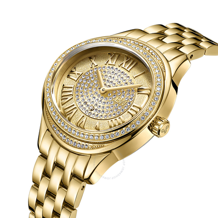 JBW Women's Plaza Oval Diamond 18K Gold-Plated Watch & Band Set J6366B J6366-SetB