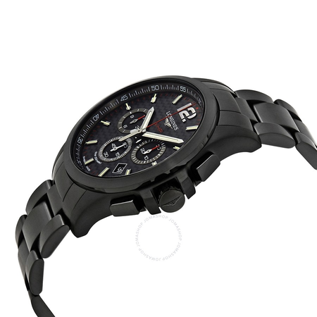 Longines Conquest V.H.P. Black Carbon Dial Men's Chronograph Watch L3.727.2.66.6