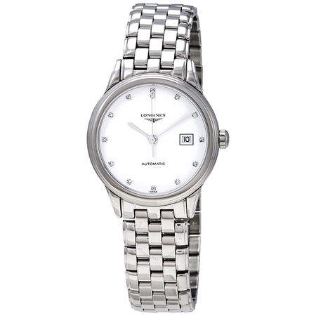 Longines Flagship Automatic White Diamond Dial Ladies Watch L43744276