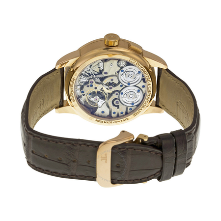 Jaeger LeCoultre Duometre 18k Rose Gold Silver Dial Leather Men's Watch Q6012420