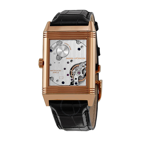 Jaeger LeCoultre Grande Reverso Black Dial 18kt Rose Gold Black Alligator Leather Q3732470