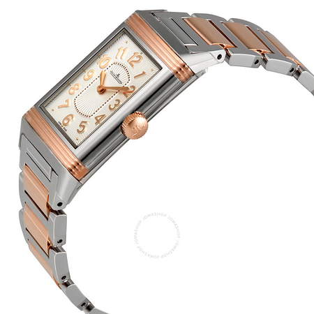 Jaeger LeCoultre Grande Reverso Silver Dial Steel And 18kt Rose Gold Ladies Watch Q3204120