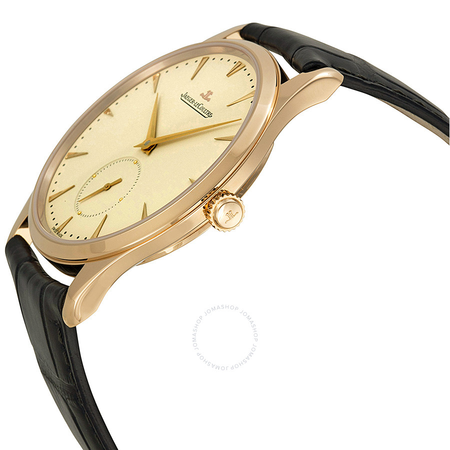 Jaeger LeCoultre Master Grand Ultra Thin Off White Dial 18kt Rose Gold Dark Brown Leather Men's Watch Q1352520