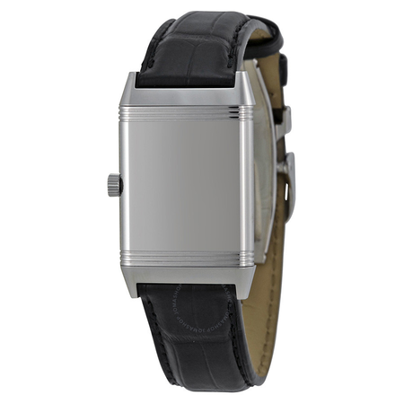 Jaeger LeCoultre Reverso Silver Dial Black Ostrich Leather Strap Unisex Watch Q2508412
