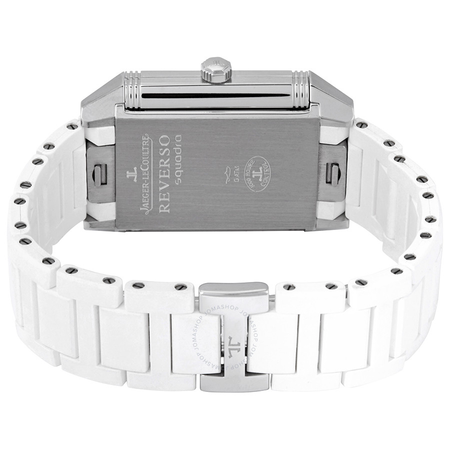 Jaeger LeCoultre Reverso Squadra White Dial Stainless Steel White Rubber Ladies Watch Q7048720