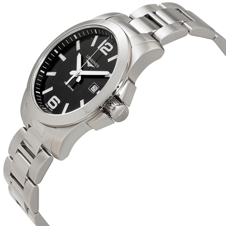 Longines Conquest Black Dial Men's Stainless Steel Watch L37604566