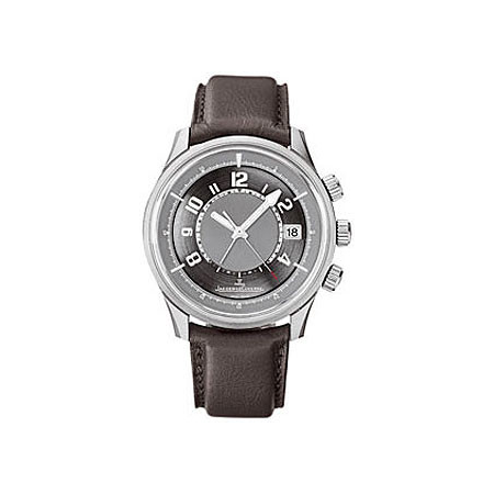 Jaeger LeCoultre AMVOX1 Alarm Ruthenium Dial Leather Automatic Men's Watch Q190T440