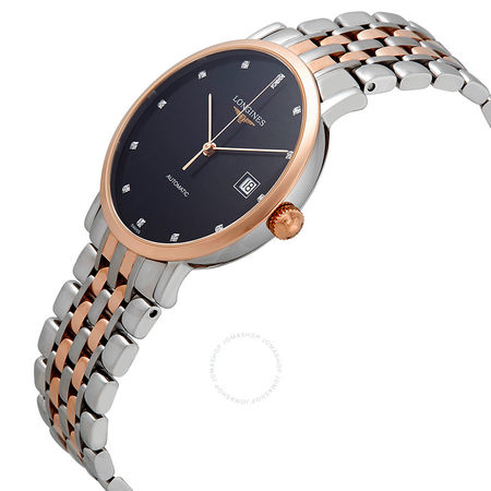 Longines Elegant Automatic Black Dial Two-tone Men's Watch L48105577