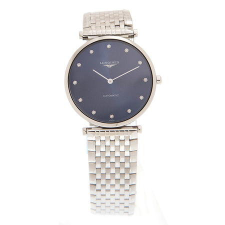 Longines La Grande Automatic Diamond Blue Dial Unisex Watch L4.908.4.97.6