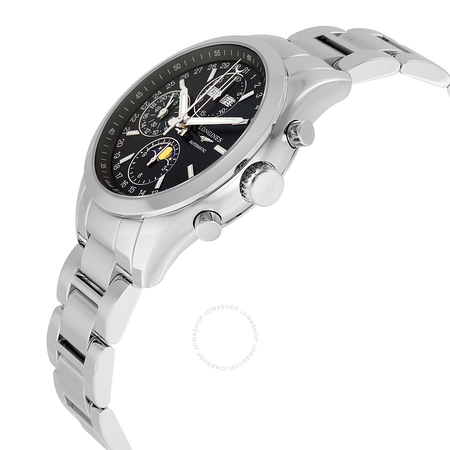 Longines Conquest Classic Black Dial Chronograph Moon Phase Men's Watch L27984526 L2.798.4.52.6
