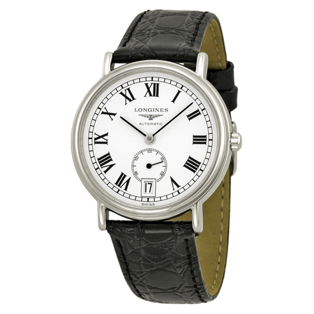 Longines La Grand Classic Presence White Dial Black Leather Watch L48044112 L4.804.4.11.2