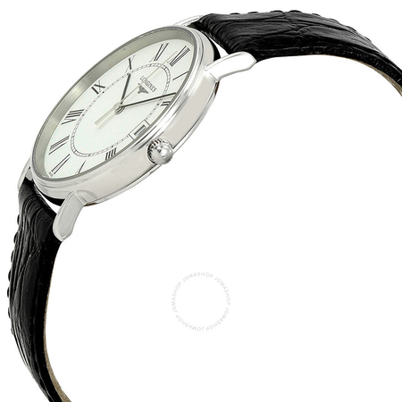 Longines Presence White Dial Black Leather Men's Watch L48194112 L4.819.4.11.2