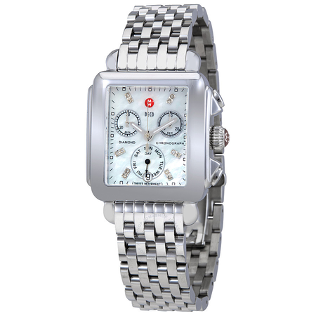 Michele Deco Chronograph Mother of Pearl Dial Ladies Watch MWW06P000014