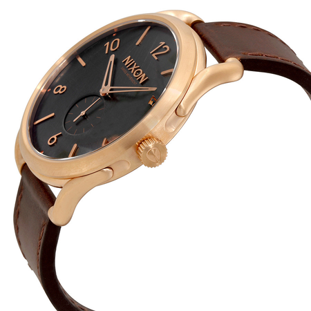 Nixon C45 Brown Leather Rose Gold-Tone Men's Watch A4651890