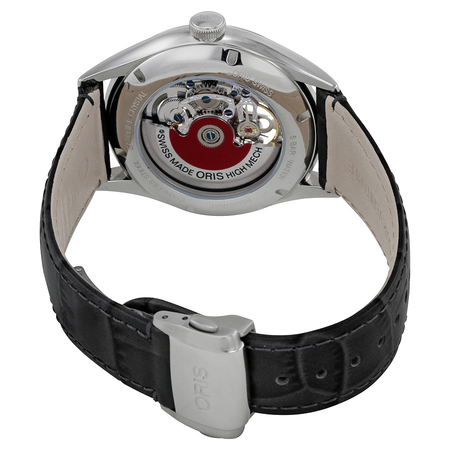 Oris Artelier Silver Skeleton Dial Automatic Men's Leather Watch 01 734 7721 4051-07 5 21 61FC