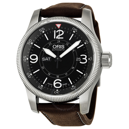 Oris Big Crown Timer Black Dial Brown Leather Men's Watch 01 735 7660 4064-07 5 22 78