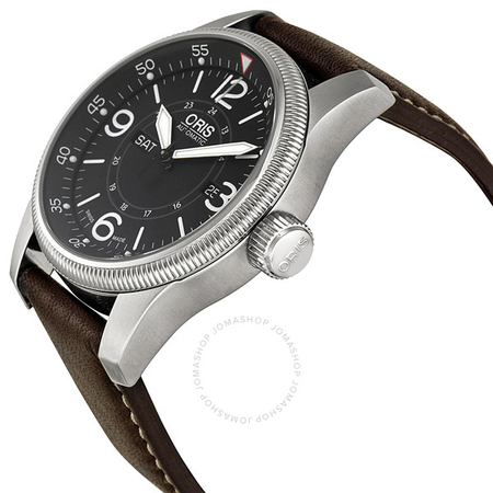 Oris Big Crown Timer Black Dial Brown Leather Men's Watch 01 735 7660 4064-07 5 22 78