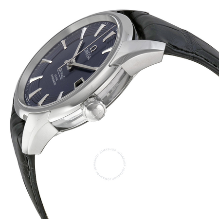 Omega DeVille Blue Dial Black Leather Men's Watch 431.33.41.21.03.001