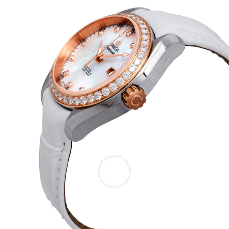 Omega Seamaster Aqua Terra Automatic Diamond White Mother of Pearl Dial Ladies Watch 231.28.34.20.55.002