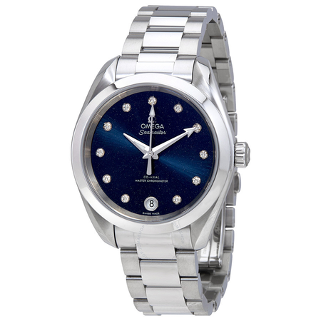 Omega Seamaster Blue Diammond Dial Automatic Ladies Watch 220.10.34.20.53.001