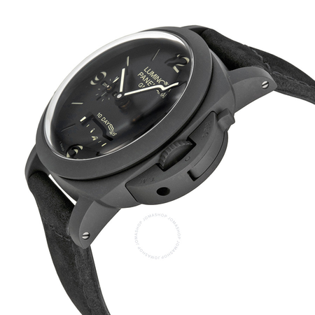 Panerai Luminor 1950 10 Days Black Dial Black Leather Men's Watch PAM00335