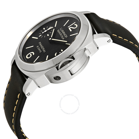 Panerai Luminor Marina Black Dial Black Leather Men's Watch PAM00510