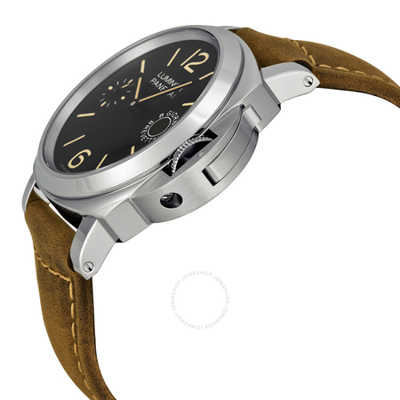Panerai Luminor Marina Black Dial Tan Leather Men's Watch PAM00590