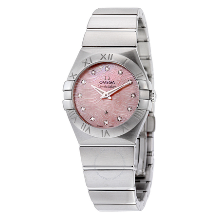 Omega Constellation Light Coral Mother of Pearl Dial Ladies Watch 123.10.27.60.57.002