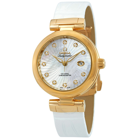 Omega De Ville Ladymatic Diamond Yellow Gold Ladies Watch 42563342055002 425.63.34.20.55.002