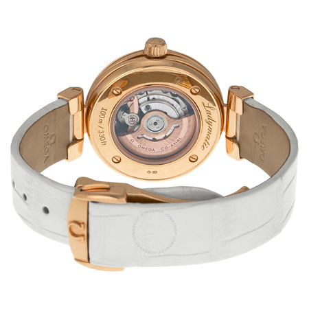 Omega De Ville Mother of Pearl Dial White Leather Ladies Watch 42563342055001 425.63.34.20.55.001