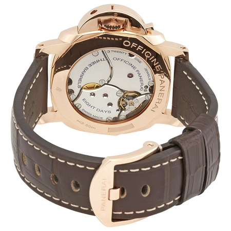 Panerai Luminor 1950 Brown Dial 18k Rose Gold Men's Watch PAM00576