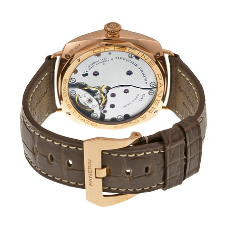 Panerai Radiomir 3 Days Ora Rosa Mechanical Brown Dial Brown Leather Men's Watch PAM00379