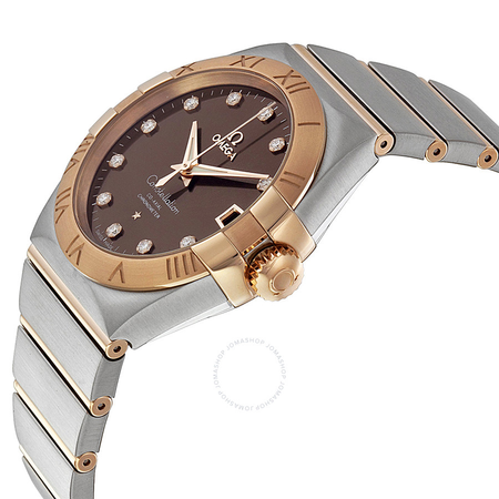 Omega Constellation Co-Axial Brown Diamond Dial Two Tone Unisex Watch 123.20.38.21.63.001