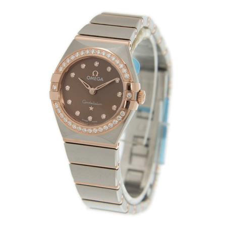 Omega Constellation Manhattan Quartz Diamond Brown Dial Ladies Watch 131.25.25.60.63.001