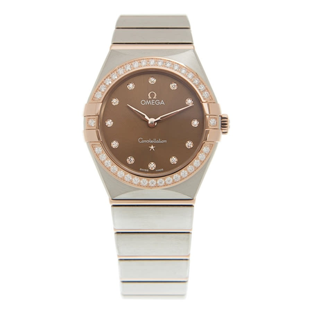 Omega Constellation Manhattan Quartz Diamond Brown Dial Ladies Watch 131.25.28.60.63.001