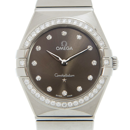 Omega Constellation Manhattan Quartz Diamond Grey Dial Ladies Watch 131.15.28.60.56.001