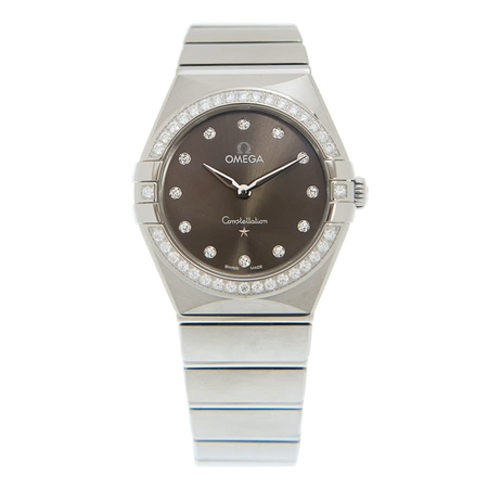 Omega Constellation Manhattan Quartz Diamond Grey Dial Ladies Watch 131.15.28.60.56.001
