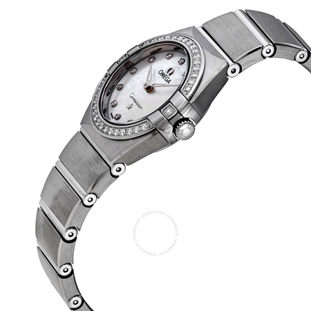 Omega Constellation Manhattan Quartz Diamond White Mother of Pearl Dial Ladies Watch 131.15.25.60.55.001