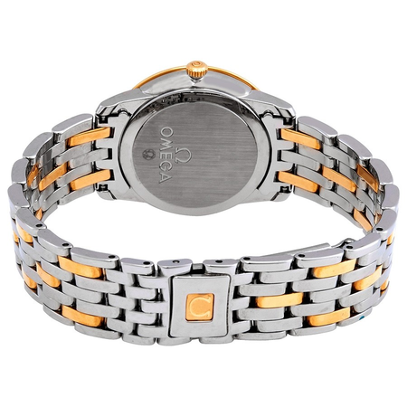 Omega De Ville Champagne Diamond Dial Ladies Steel and 18K Yellow Gold Watch 424.25.27.60.58.001