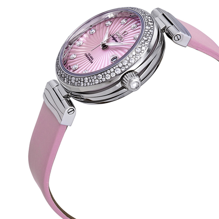 Omega De Ville Pink Mother of Pearl Diamond Dial Ladies Watch 425.37.34.20.57.001