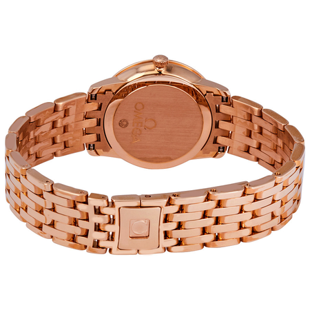 Omega De Ville Prestige 18k Rose Gold White Mother of Pearl Dial Ladies Watch 424.50.27.60.05.002