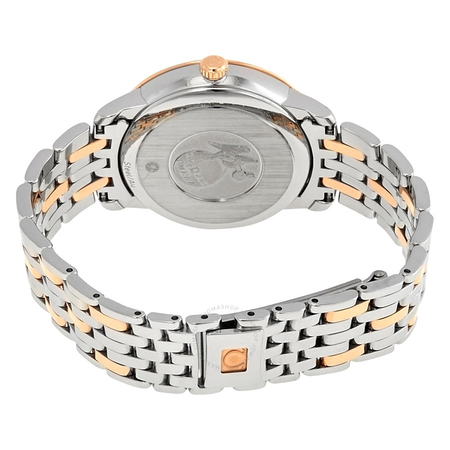 Omega De Ville Silver Diamond Dial Ladies Steel and 18kt Rose Gold Watch 424.20.33.20.52.002