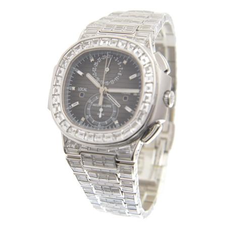 Patek Philippe Nautilus White Gold Diamond Automatic Black Dial Men's Watch 5990/1400G-001