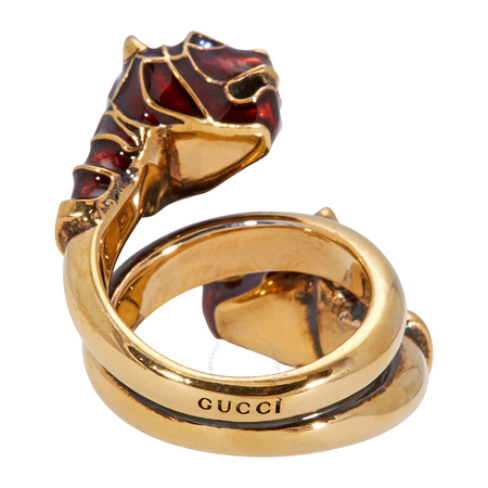 Gucci Gucci Tiger Head Ring with Enamel-Size 10 402269 I1634 8520