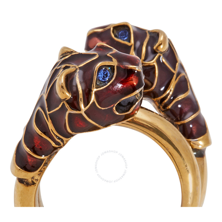 Gucci Gucci Tiger Head Ring with Enamel-Size 10 402269 I1634 8520