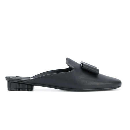 Ferragamo Ladies Flower Heel Mule Slipper Shoe 01N226 684331